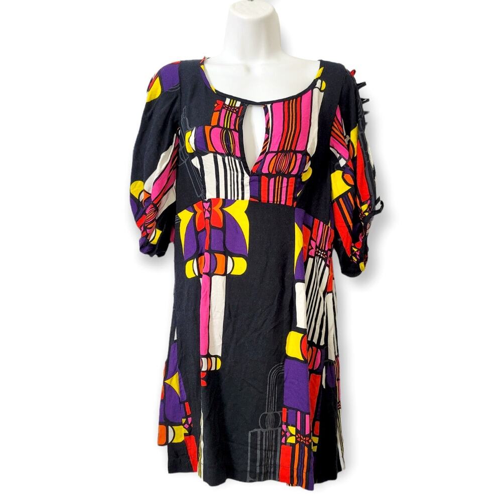 Double Zero Colorful Keyhole Front Open Shoulder Midi Dress MEDIUM